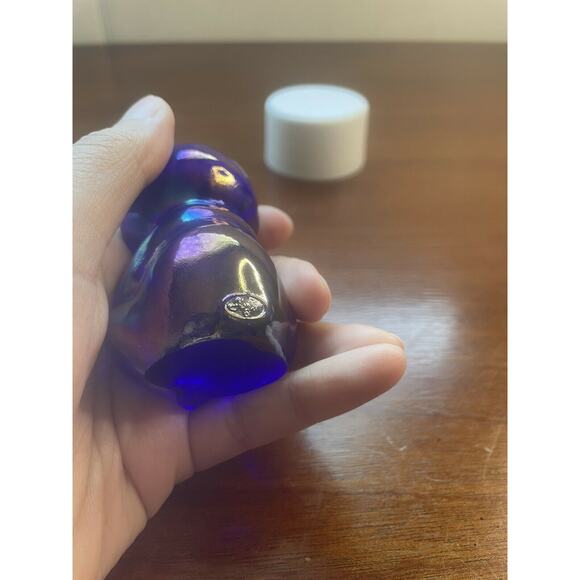 Fenton Glass Opalescent ￼Colbalt￼ Blue Dark Miniature Sitting Bear Mini Small - Picture 8 of 12